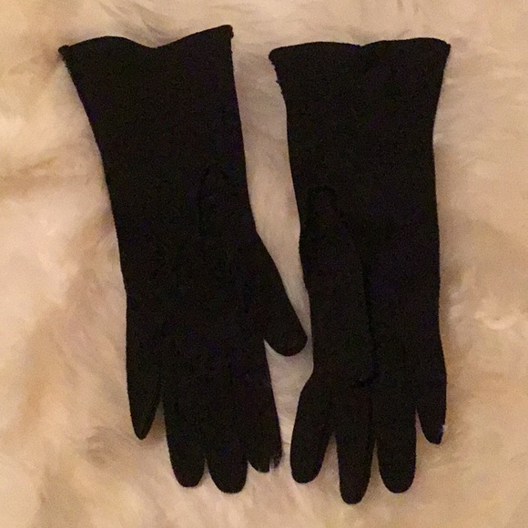 Vintage 50’s Black Beaded Gloves - Picture 5 of 8